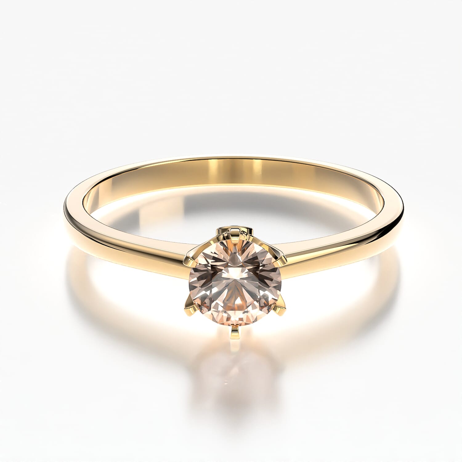 The Journey Collection | Solitaire Engagement Ring: gold, morganite